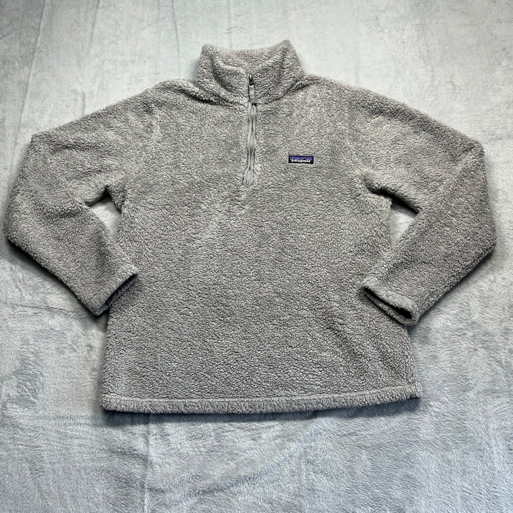 Patagonia Los Gatos Fleece Sherpa Pullover Womens Grey 1/4 Zip L